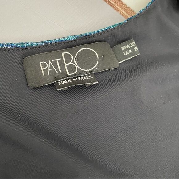 PATBO Blue Metallic Faux Wrap Mini Dress - Picture 10 of 13